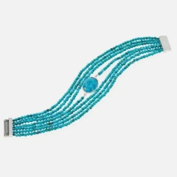 Mine Finds by Jay King Turquoise 7 Strand Bracelet - Picture 2 of 9